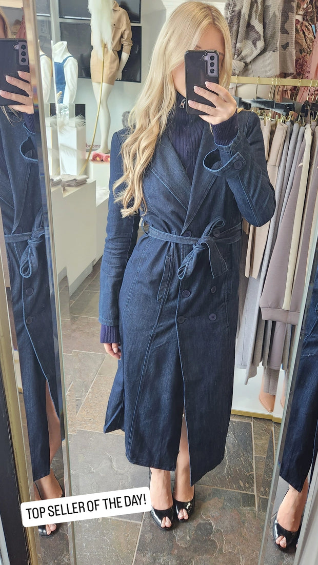 Chelsea Dark Denim Trench