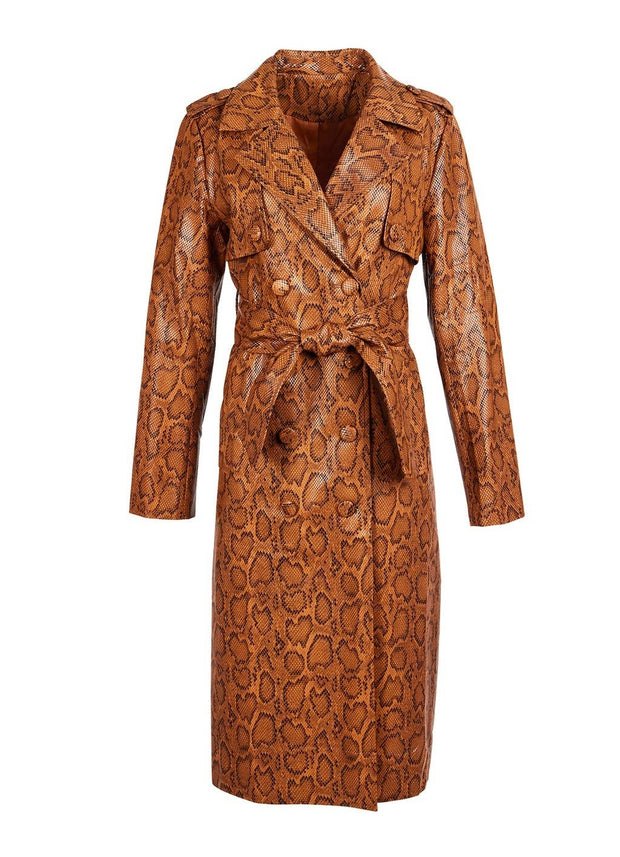 Farrah Snakeskin Trench