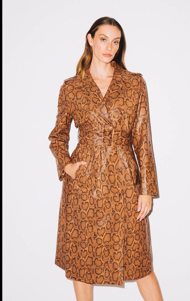 Farrah Snakeskin Trench