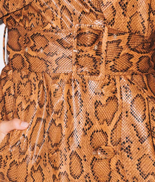 Farrah Snakeskin Trench