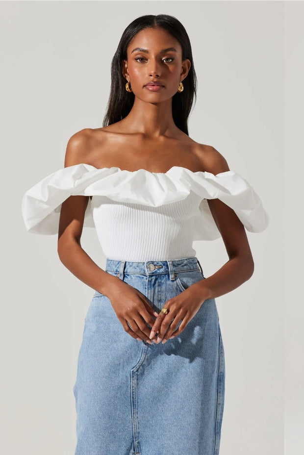 Cherie Ruffled Off Shoulder Top