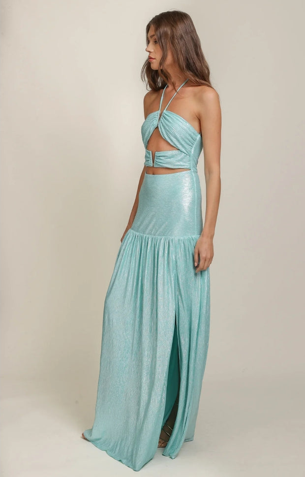 Leanna Metallic Tiered Dress