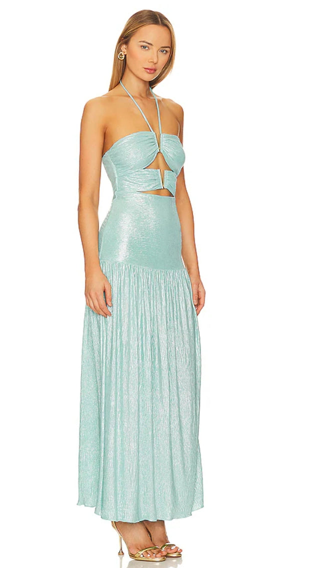 Leanna Metallic Tiered Dress