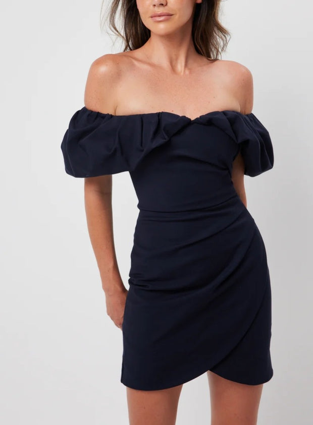 Elia Dress Off shoulder Navy