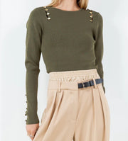 Kennedy Cropped Embellished Sweater